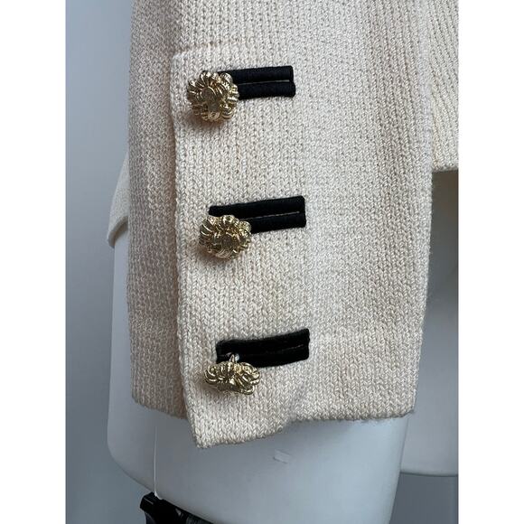St John Collection Vintage Knit Blazer in Cream w Gold Buttons 10 - Picture 6 of 8